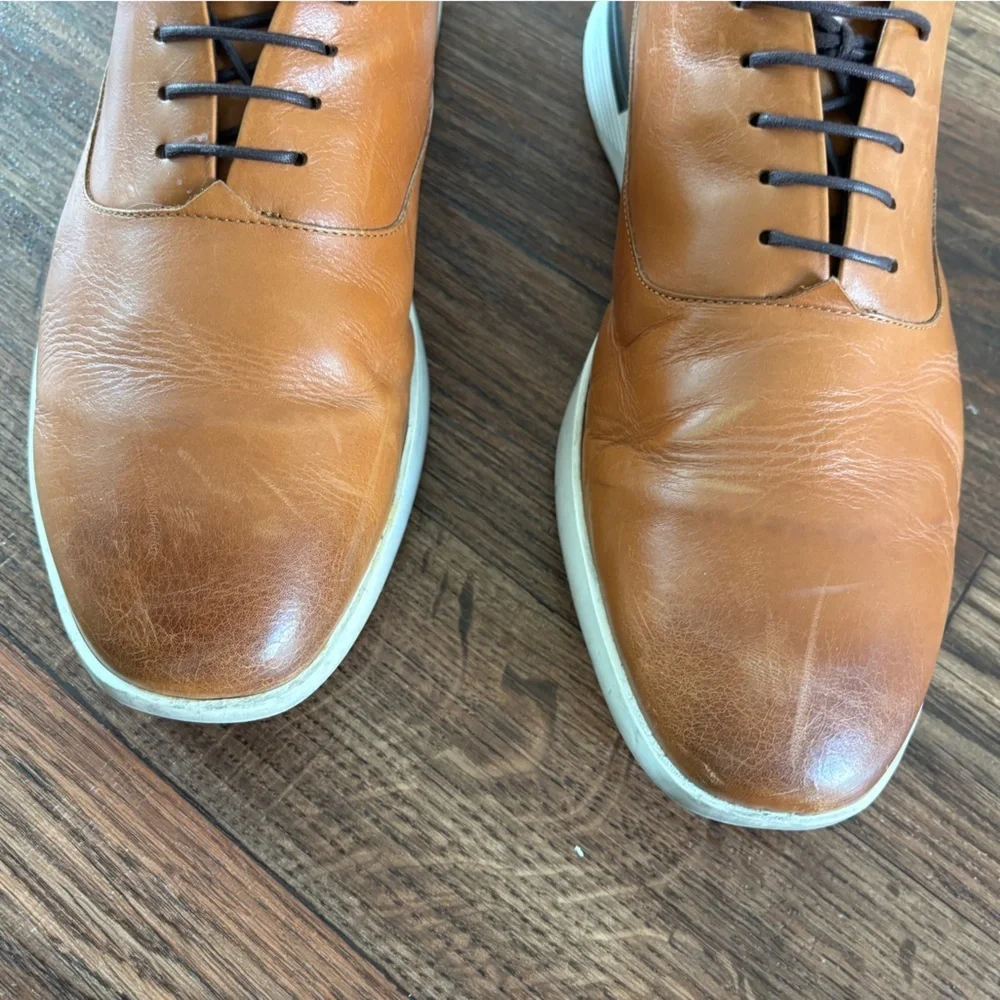 Wolf and Shepherd Tan Honey Leather Calfskin Crossover Longwing Shoes